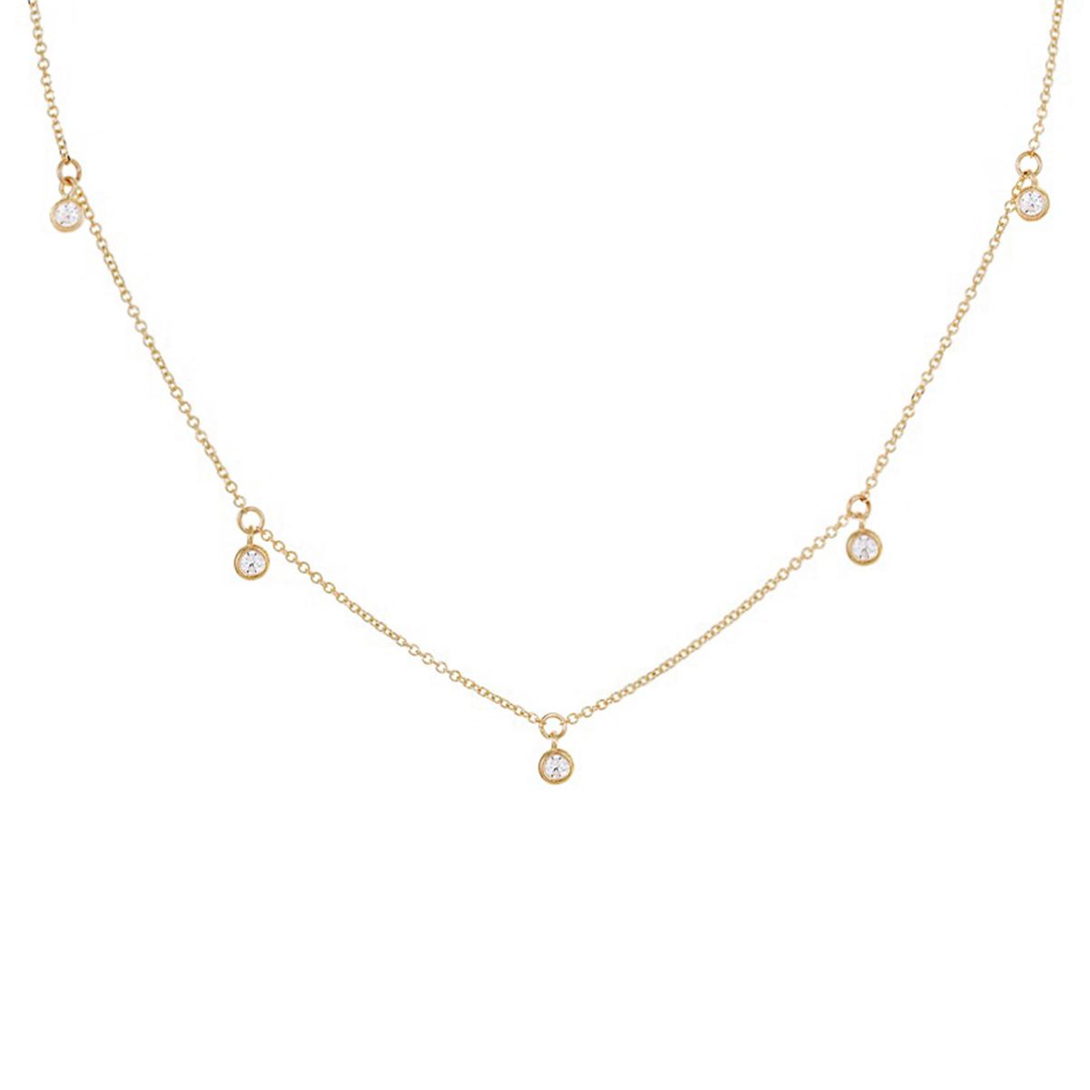 Χρυσό κολιέ Κ14 με ζιργκόν